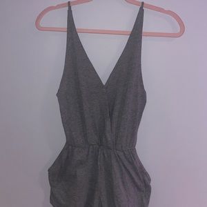 PINK v neck romper with POCKETS!!